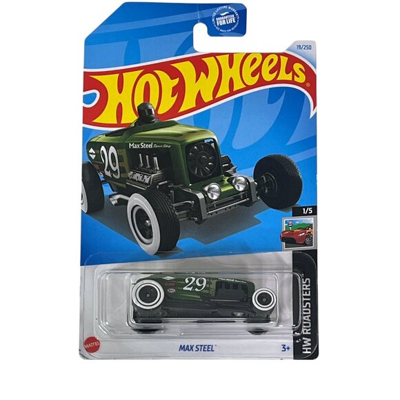 Hot Wheels Max Steel 2024 HW Roadsters 1/5 Green Diecast Car NOC - Picture 1 of 10